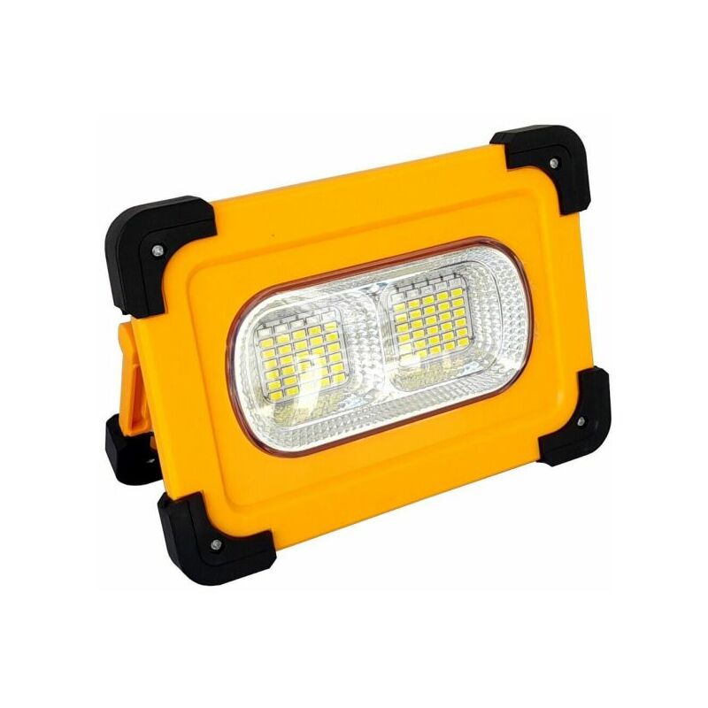 foto del prodotto faro faretto led 80w con pannello solare ricaricabile torcia da lavoro 92183