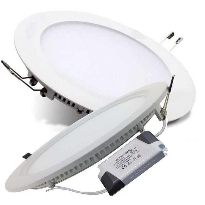foto del prodotto faro faretto pannello led ultra slim 6w incasso molla rotondo tondo luce calda