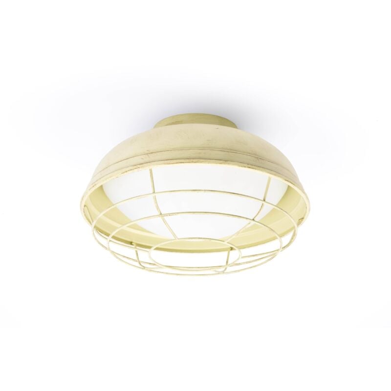 foto del prodotto faro helmet plafoniera da esterno 2 luci crema ip44, attacco e27