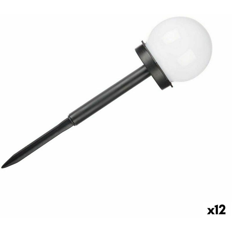foto del prodotto faro ibergarden 10 cm ball bianco nero plastica 10 x 34,5 x 10 cm sfera ricarica a luce solare 12 unit 