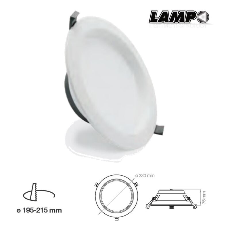 foto del prodotto faro incasso tricolor, led dimmerabile, 35w