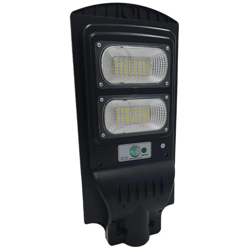 foto del prodotto faro lampione stradale led energia solare 30w 60w, pannello solare integrato, impermeabile ip66, ideale per strade e piazzali, illuminazione