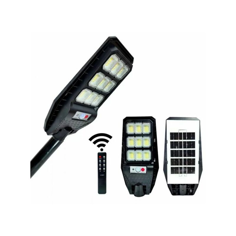 foto del prodotto faro lampione stradale pannello solare con sensore telecomando 108 led 100w 525