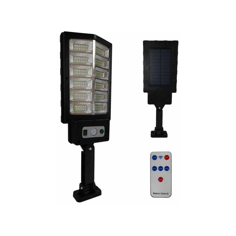 foto del prodotto faro lampione stradale pannello solare con sensore telecomando 144led 60w t936 c
