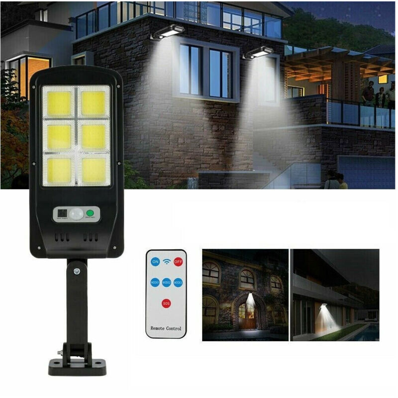 foto del prodotto faro lampione stradale pannello solare fotovoltaico sensore 120 led cob 5195 - - trade shop traesio