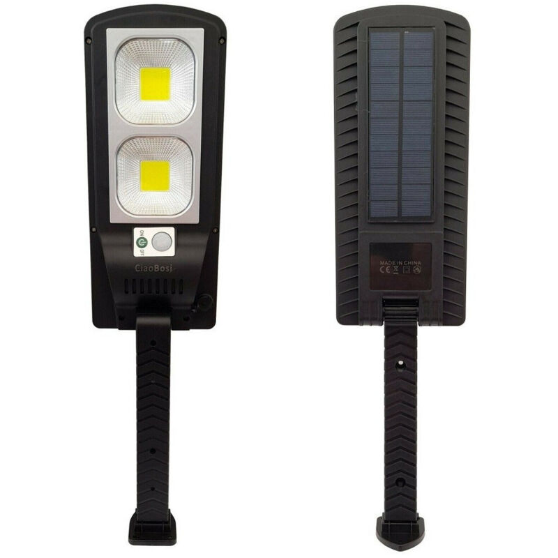 foto del prodotto faro lampione stradale pannello solare fotovoltaico sensore 120w 60 led cob 9330 trade shop traesio