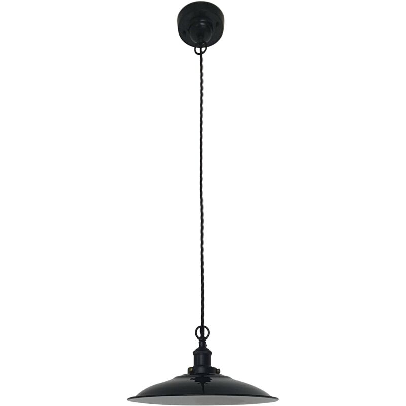 foto del prodotto faro lang sospensione a soffitto a 1 luce a cupola bianco, nero, e27