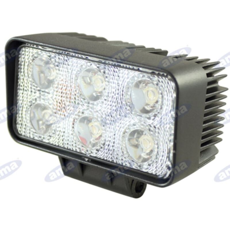foto del prodotto faro lavoro 110x60mm 6 led 10 30v 18w 1080lm cablato 40 60cm macchina agricola