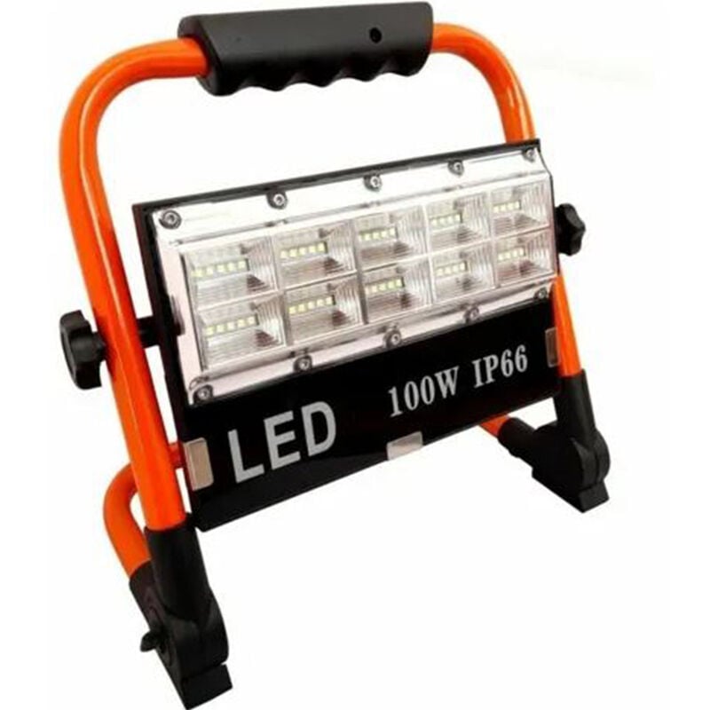 foto del prodotto faro led 100w pieghevole luce fredda faretto portatile ricaricabile impermeabile