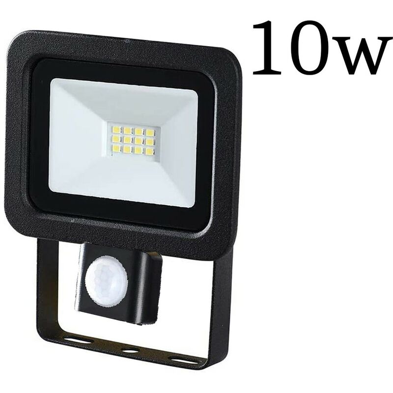 foto del prodotto faro led 10w faretto slim con sensore movimento pir crepuscolare ip65