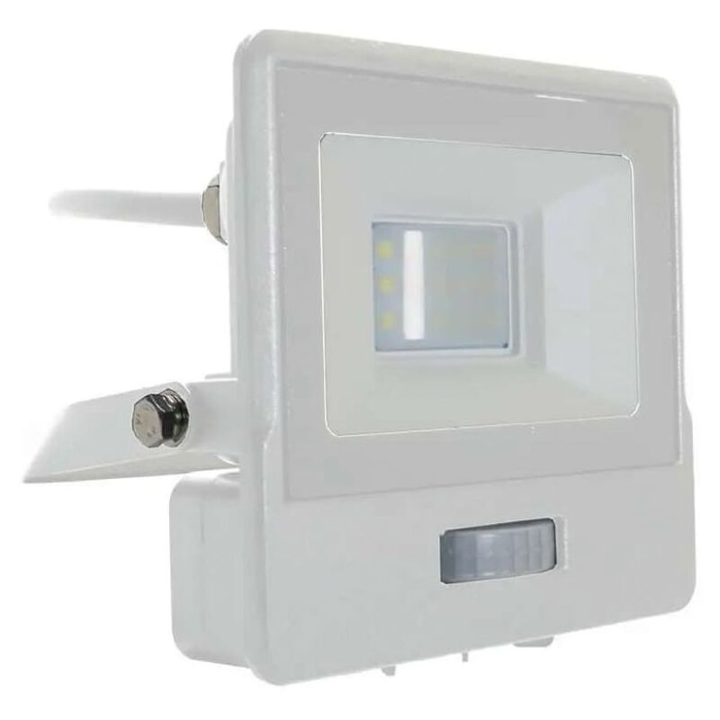 foto del prodotto faro led 10w led pir sensor floodlight samsung chip white body bianco caldo
