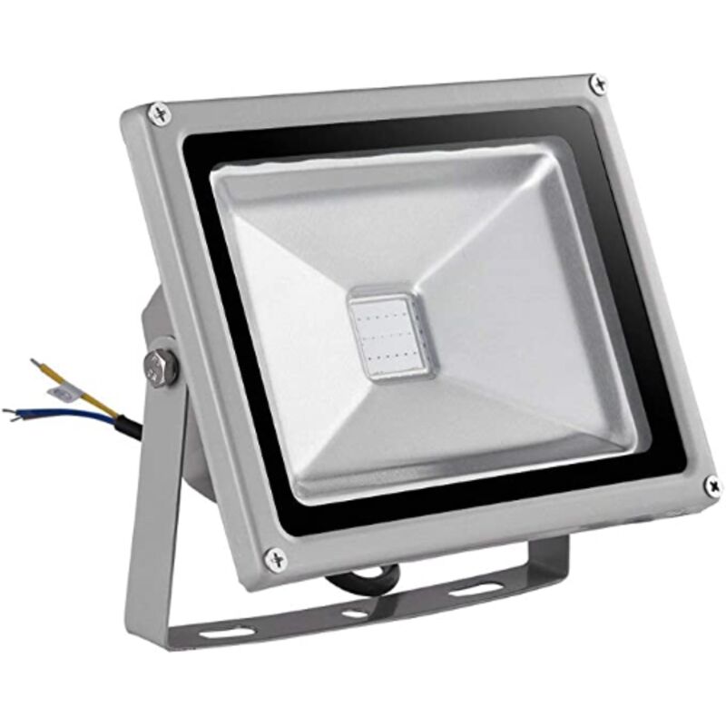 foto del prodotto faro led 20w rgb corpo grigio con telecomando incluso impermeabile ip65