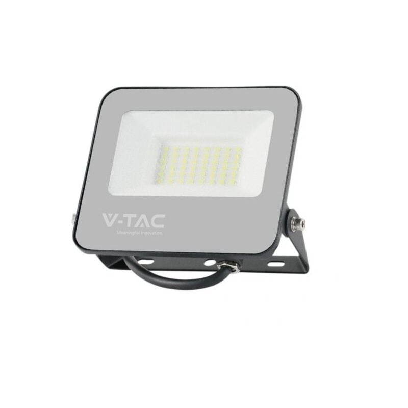 foto del prodotto faro led 30w con telecomando e driver ic integrato colore nero e grigio satinato rgb 6500k ip65