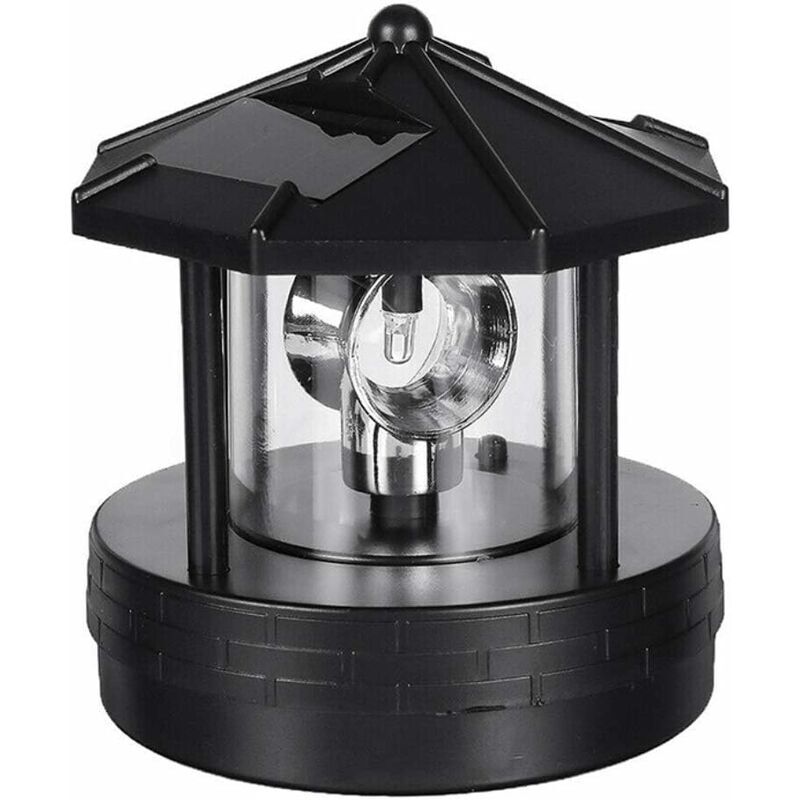 foto del prodotto faro led ad energia solare lablanc statua girevole a 360 gradi, impermeabile, per giardino, cortile, decorazione esterna, nero
