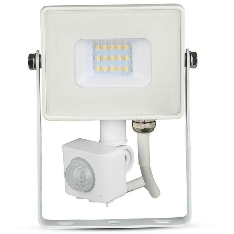 foto del prodotto faro led chip samsung 10w con sensore di movimento e crepuscolare e interruttore manuale bianco naturale