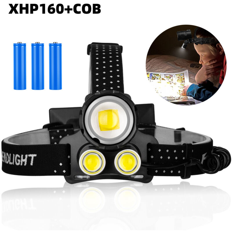 immagine 0 del prodotto faro led cob regolabile faro telescopico con zoom ricaricabile tramite usb, luce potente