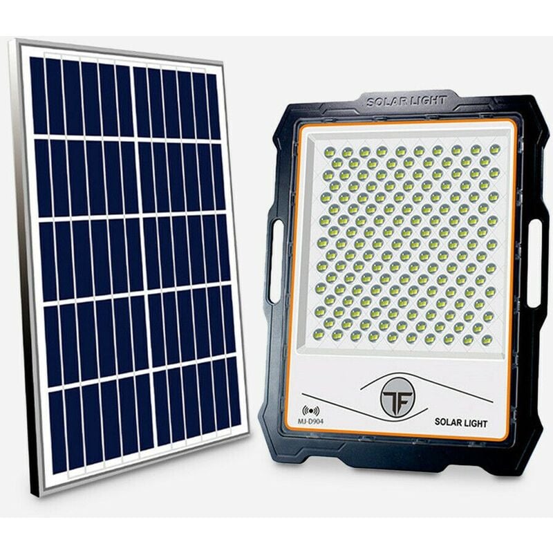 foto del prodotto faro led con pannello solare crepuscolare 800w ip66 lm con telecomando