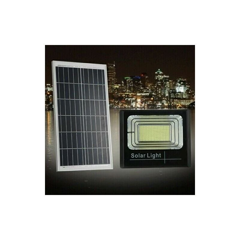foto del prodotto faro led con pannello solare crepuscolare da 400w telecomando