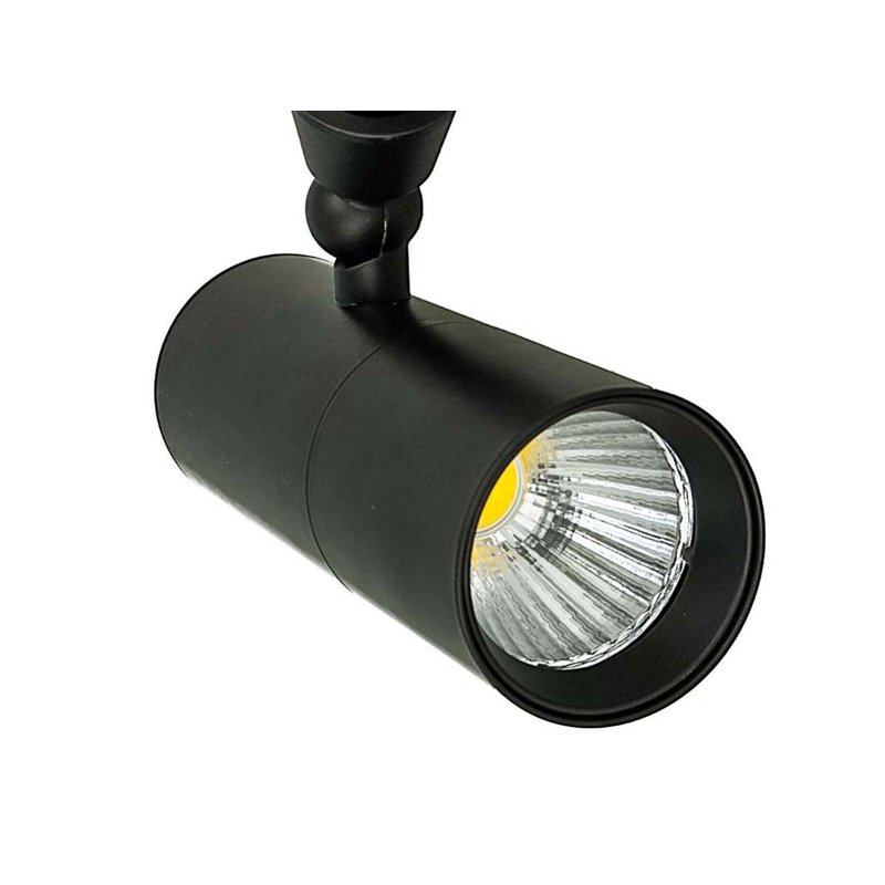 foto del prodotto faro led da binario trifase 30w 3000lm d53 carcassa nera 4000k cri 80 ugr 16 trasformatore separabile escluso