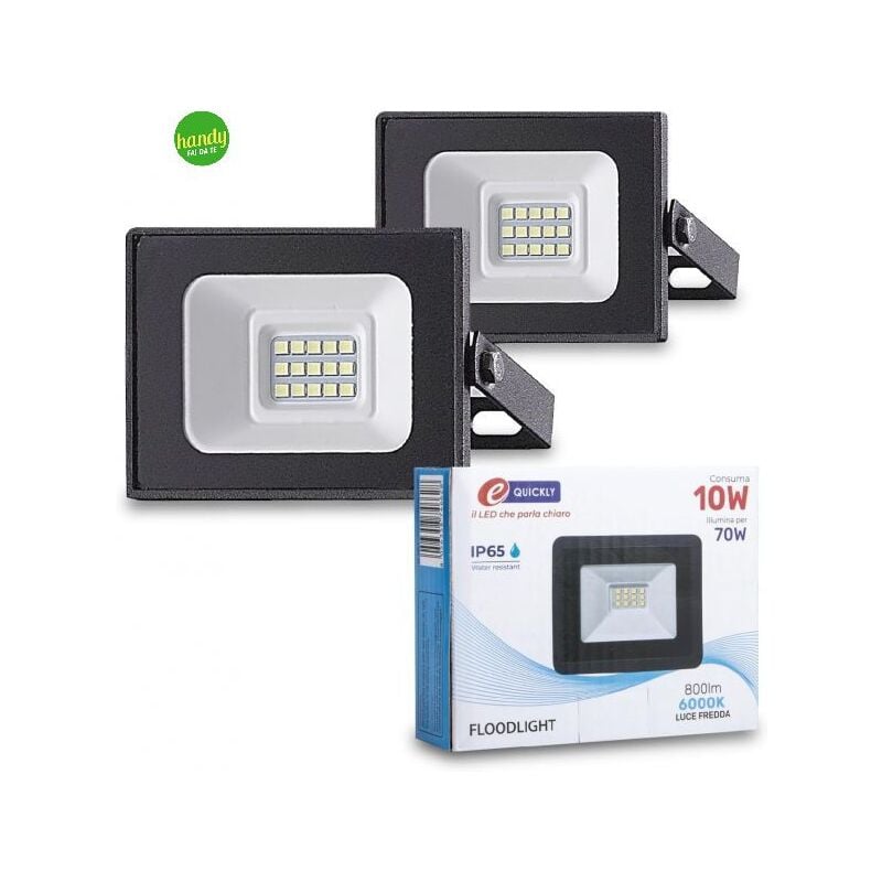 foto del prodotto faro led da esterno e quickly 10 w 6000 k ip65