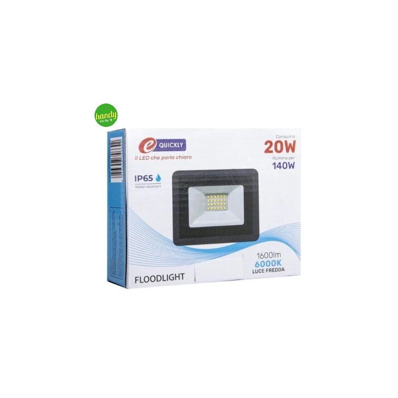 foto del prodotto faro led da esterno e quickly 20 w 6000 k ip65