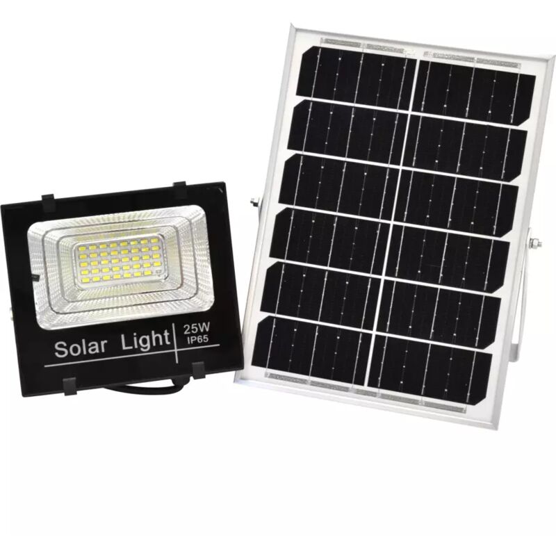 foto del prodotto faro led da esterno solare crepuscolare, 25 w 4000 k
