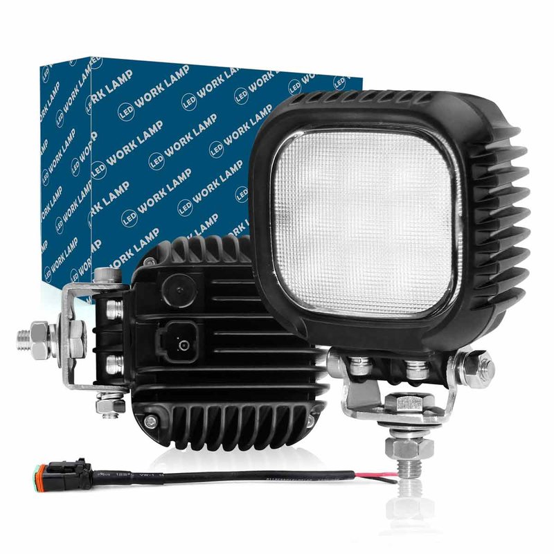 foto del prodotto faro led da lavoro led work light lampada supplementare quadrato 4 39 39 63w 6300lm 12v 24v ip67 6000k