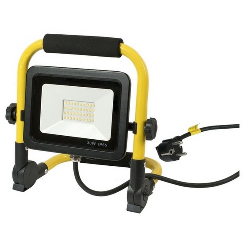 foto del prodotto faro led da lavoro portatile 30w nero e giallo ip65 bianco neutro 4000k novaline