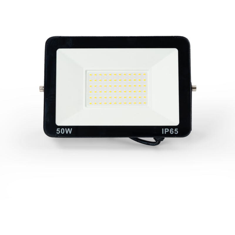 foto del prodotto faro led esterno 50w 95lm w ip65 nero bianco neutro