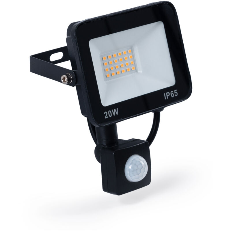 foto del prodotto faro led esterno con sensore di movimento pir 20w ip65 bianco freddo