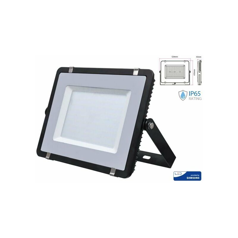 foto del prodotto faro led flood light 300w ip65 bianco freddo super slim 55mm carcassa nera samsung garanzia 5 anni sku-423