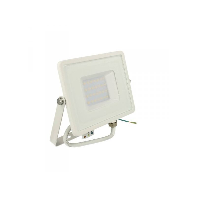 foto del prodotto faro led flood light 30w ip65 bianco caldo super slim carcassa bianca chip samsung garanzia 5 anni sku 403
