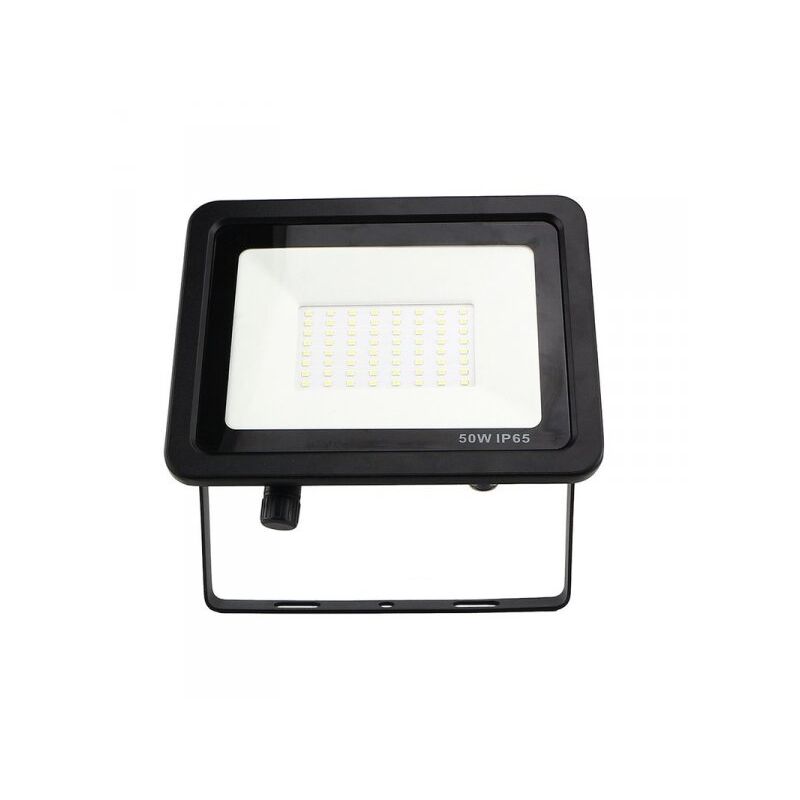 foto del prodotto faro led flood light slim 50w ip65 bianco neutro carcassa nera sensore pir opzionale cl1918