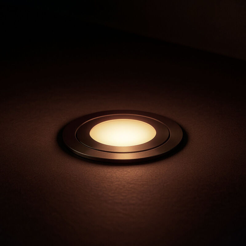 foto del prodotto faro led incassato nel pavimento 0,5w 12v dc ip67 60mm bianco caldo