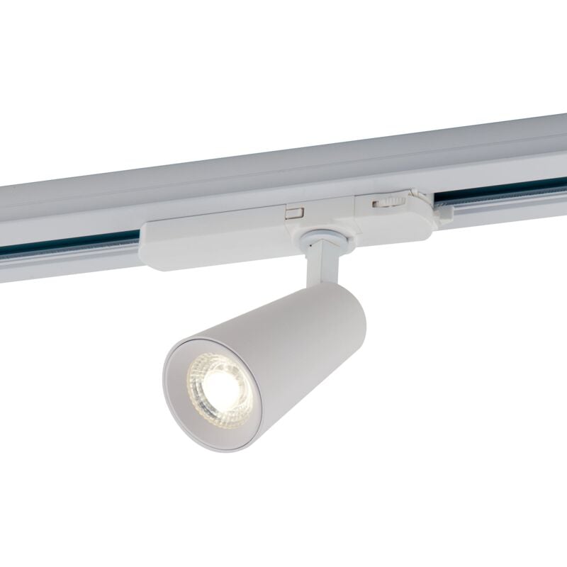 foto del prodotto faro led kone bianco con adattatore trifase 13w 1300 lumen 3000k luce calda bianco