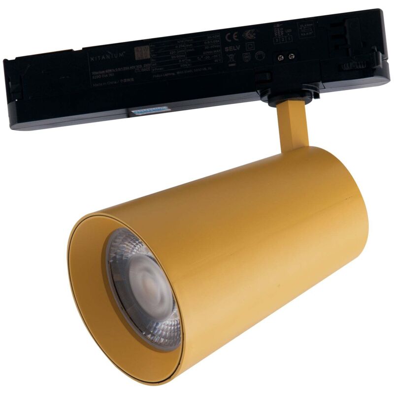 foto del prodotto faro led kone giallo con adattatore trifase 24w 2400 lumen 4000k luce naturale giallo