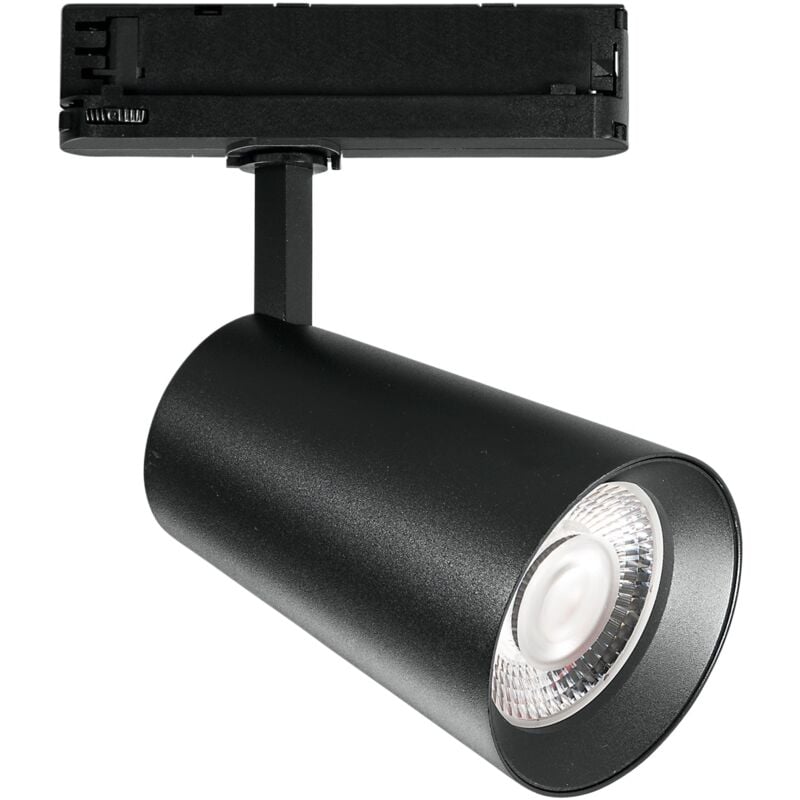 foto del prodotto faro led kone nero con adattatore trifase 42w 4200 lumen 3000k luce calda 