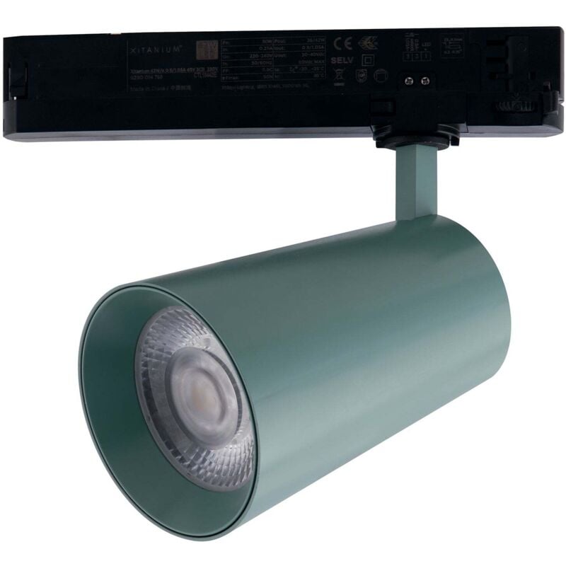 foto del prodotto faro led kone verde con adattatore trifase 24w 2400 lumen 4000k luce naturale 