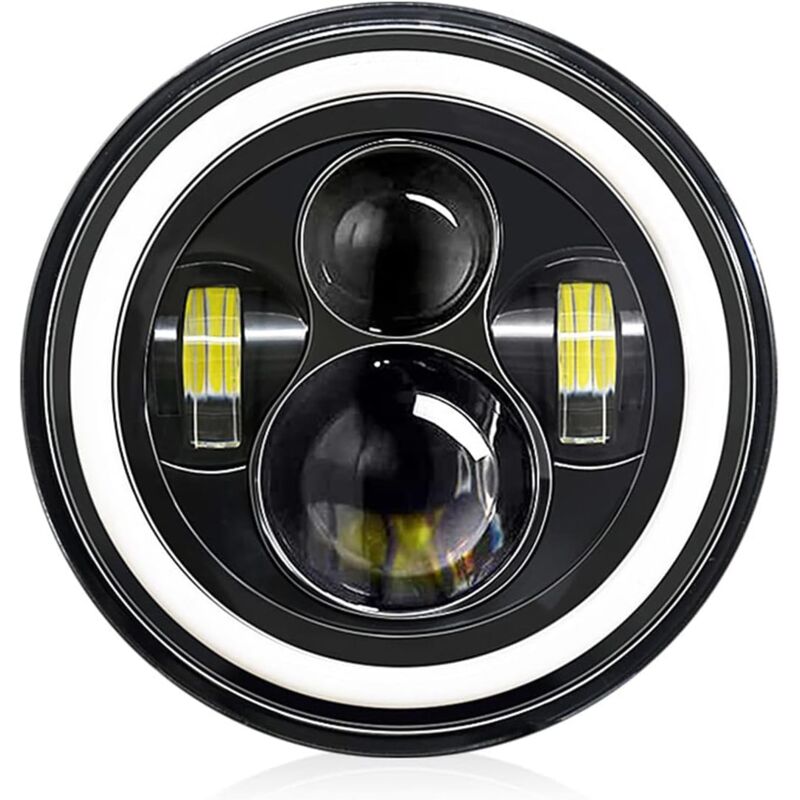 foto del prodotto faro led per auto e moto da 7 4 modalit luce da lavoro h4 led 140 w 14000 lm angel eyes faro 6000 k bianco 3000 k ambra per auto 9 v 30 v moto
