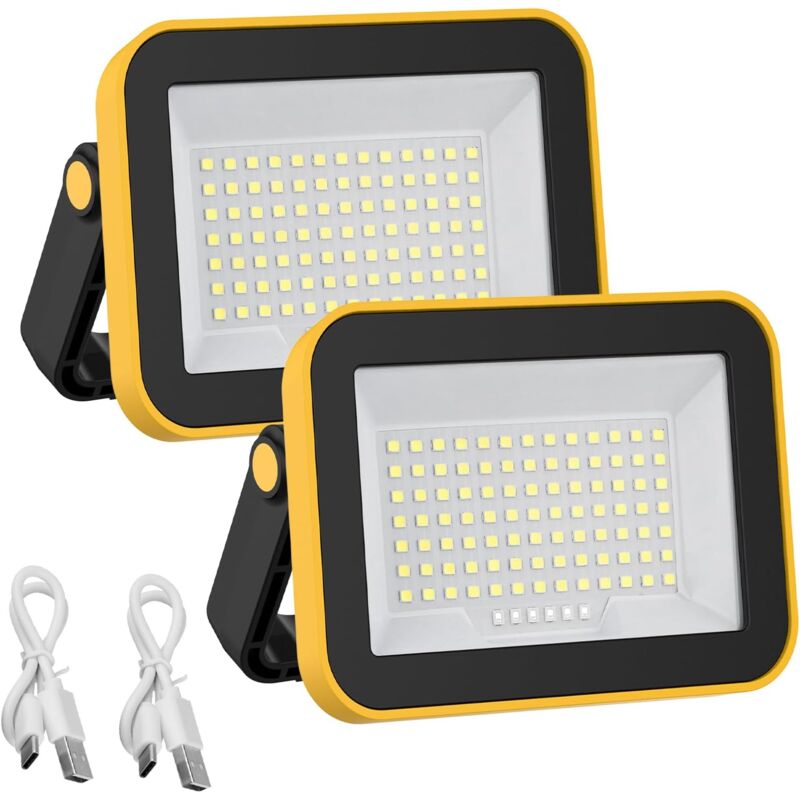 foto del prodotto faro led ricaricabile, t sunus lampada da lavoro portatile a led usb 4000mah con 5 modalit per campeggio, cantiere, garage, officina classe