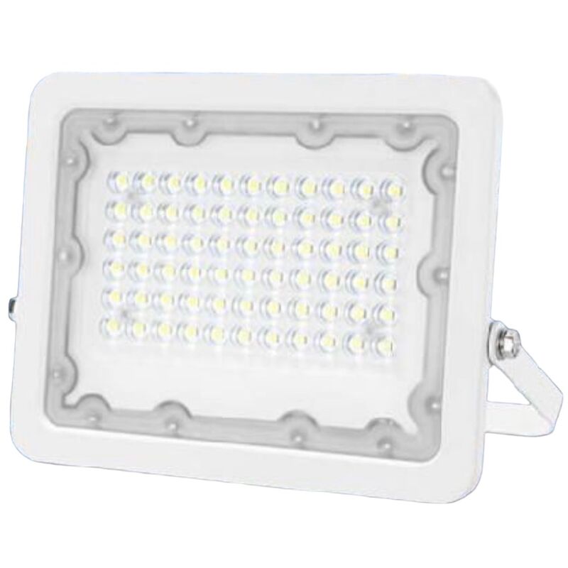 foto del prodotto faro led slim da 100w bianco impermeabile da esterno ip65 con luce naturale 4000k