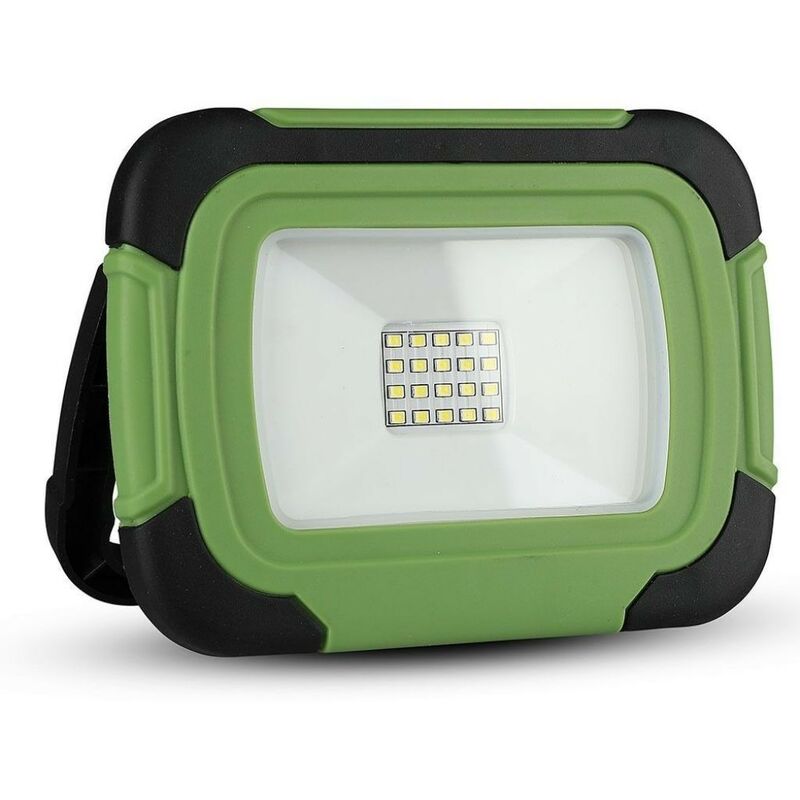 foto del prodotto faro led smd 10w ip44 multifunzione ricaricabile sos a batteria con chip samsung v tac pro vt 11 r bianco freddo
