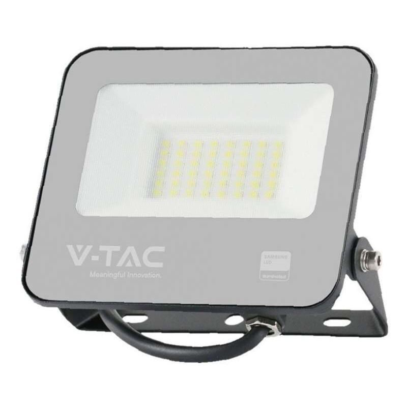 foto del prodotto faro led smd chip samsung 100lm w 30w cavo 1m nero 3000k ip65 v tac