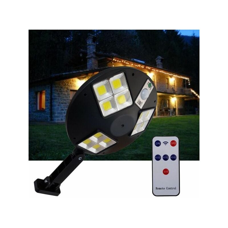 foto del prodotto faro led solare lampione con sensore di movimento 144 led cob lf 1758