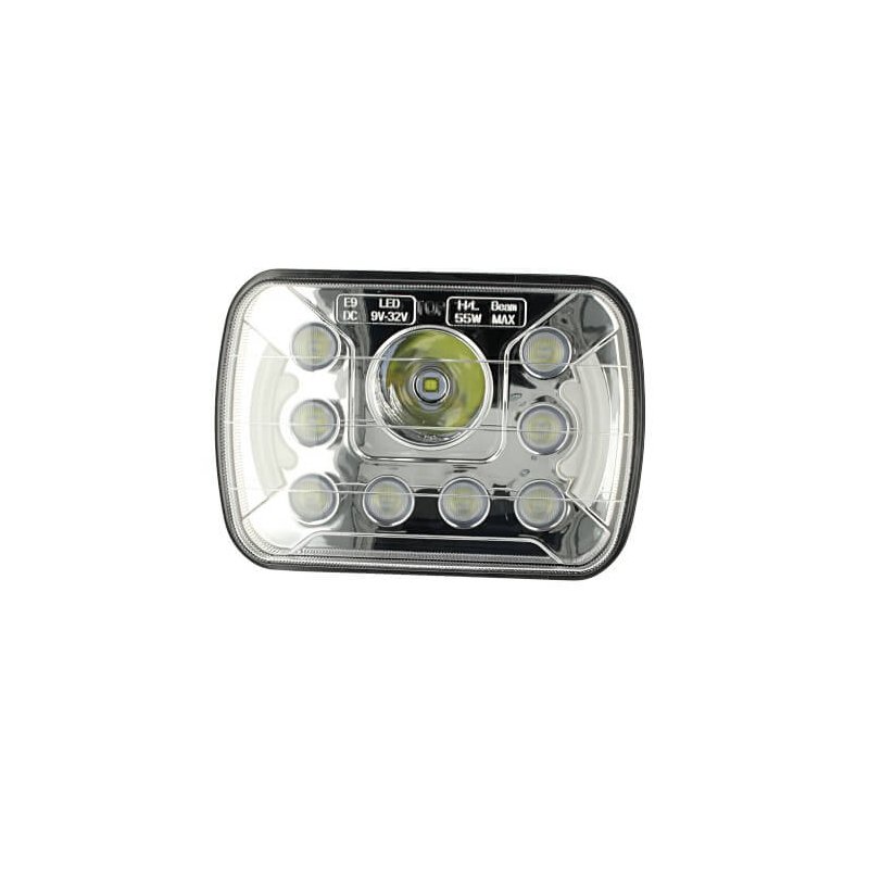 foto del prodotto faro led truck headlight rettangolare 7 pollici 55w 12v 24v per camion con luci diurne drl led omologato e9