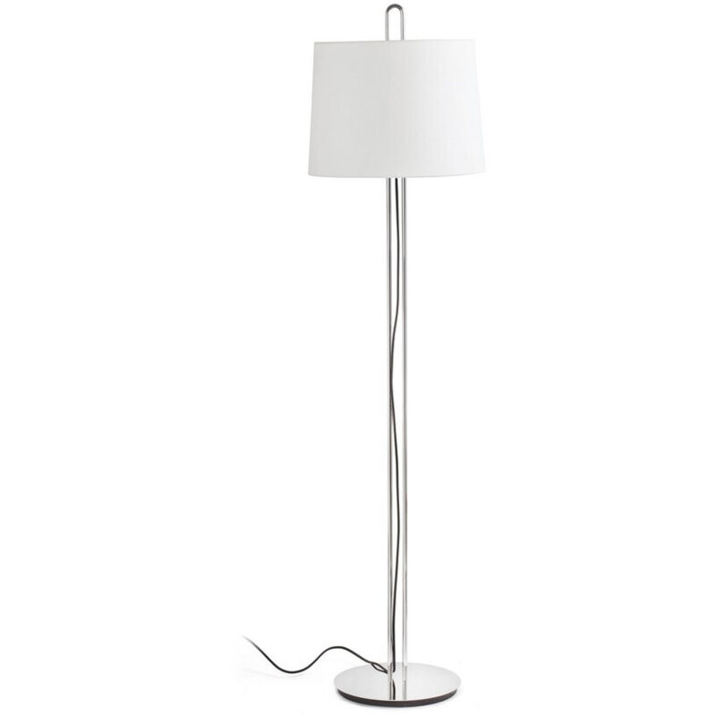 foto del prodotto faro montreal lampada da terra tonda tappered con paralume beige, attacco e27