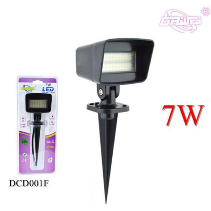 foto del prodotto faro picchetto esterno da giardino 60 led smd luce fredda 7w dr 490lm 6000k