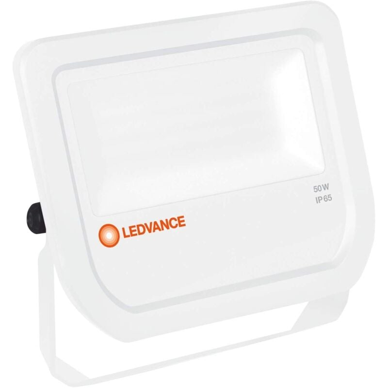 foto del prodotto faro proiettore 50w 5500lm luce fredda 6500k corpo bianco ledvance
