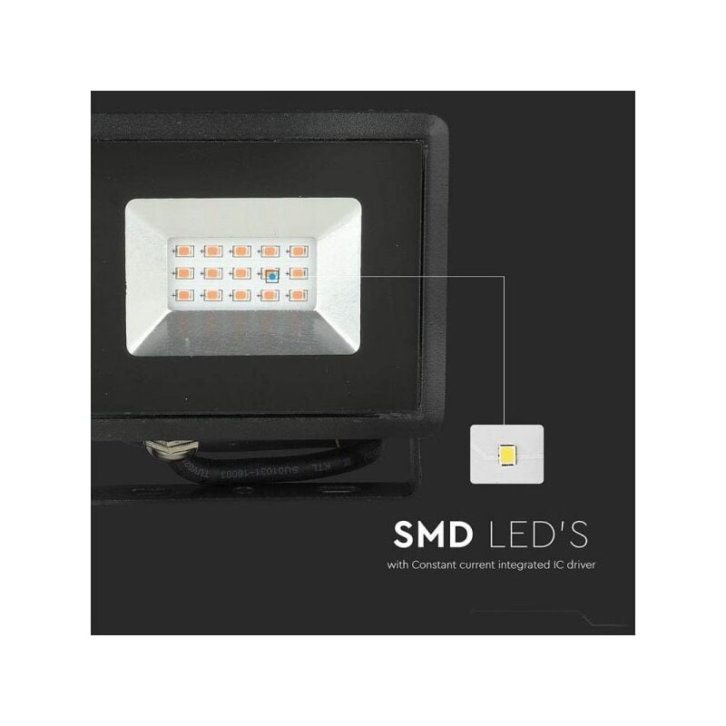 foto del prodotto faro proiettore led flood light 10w colore rosso ip65 interno esterno carcassa nera sku 5989