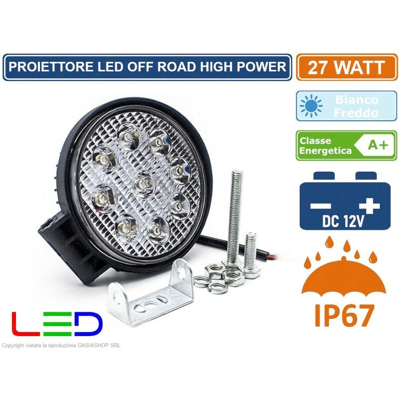 foto del prodotto faro proiettore led off road luce di lavoro supplementare 12v 27w per jeep fuoristrada ip67 circolare